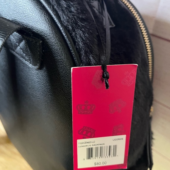 Juicy Couture NWT Faux Fur Black BackPack - Picture 3 of 11